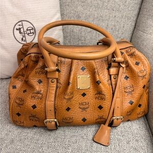 MCM Tan Leather Satchel